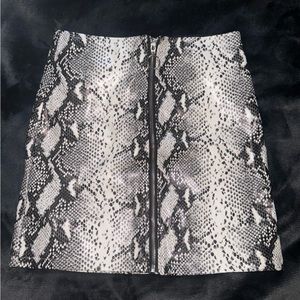 Snake Skin Faux Leather Skirt